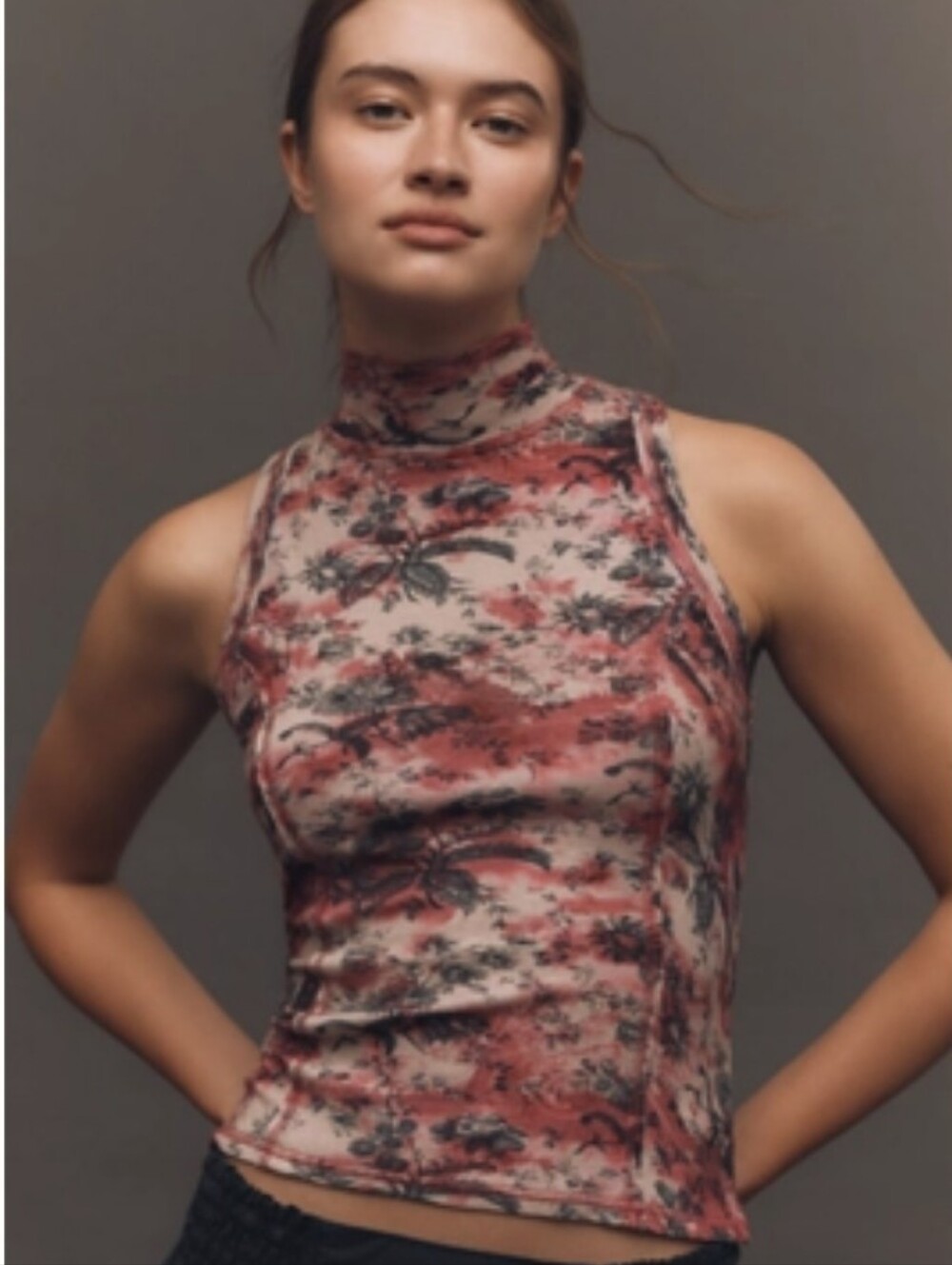 NWT Pilcro Printed Turtleneck Tank Top